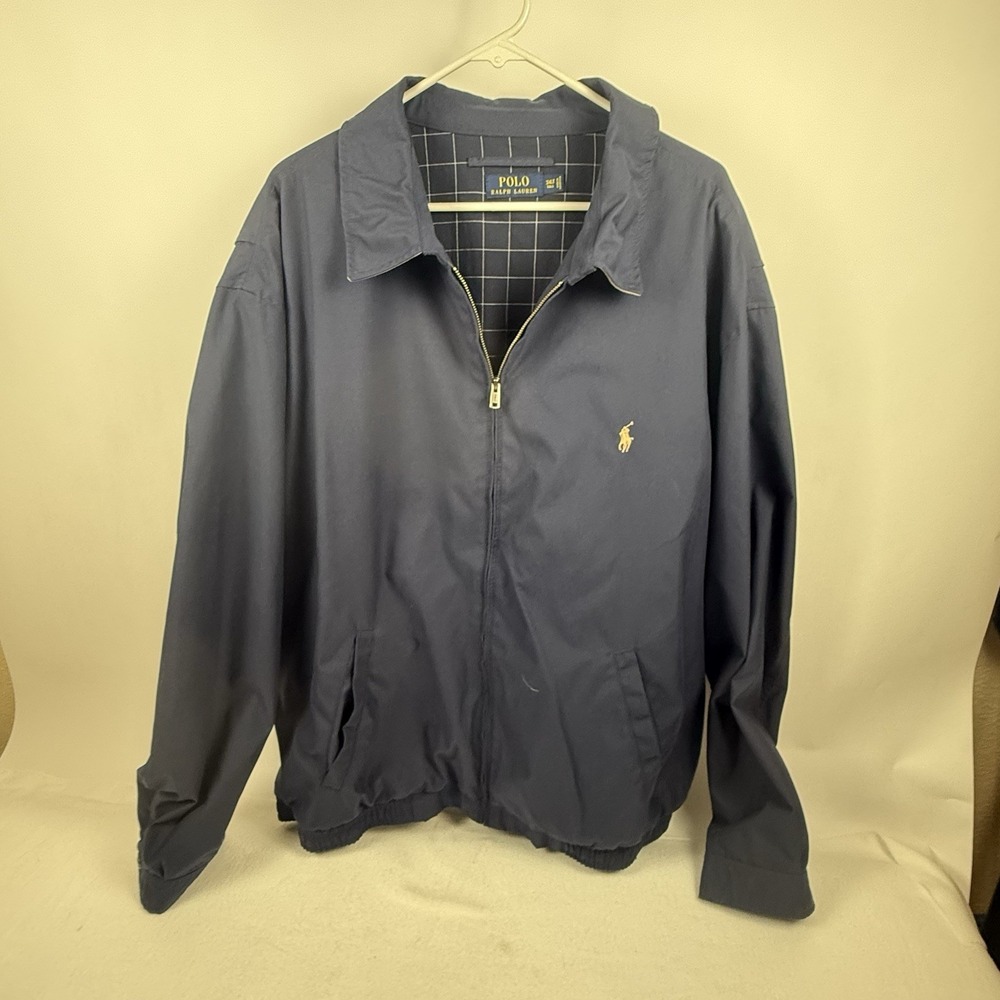 Polo Ralph Lauren Jacket Mens 3XLT Tall Navy Windbreaker Full Zip Pony